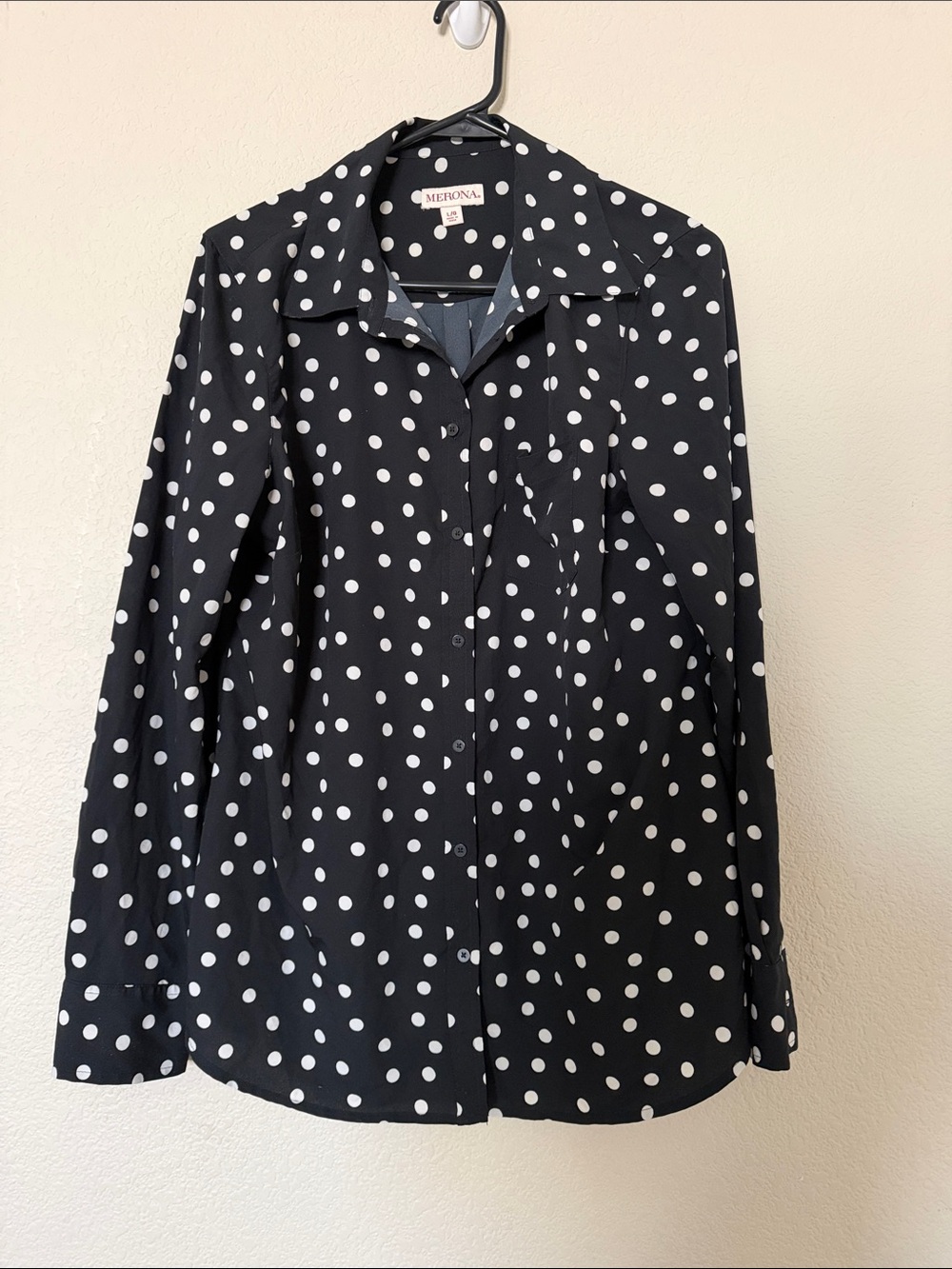 Merona Black Polka Dot Button-Down Shirt